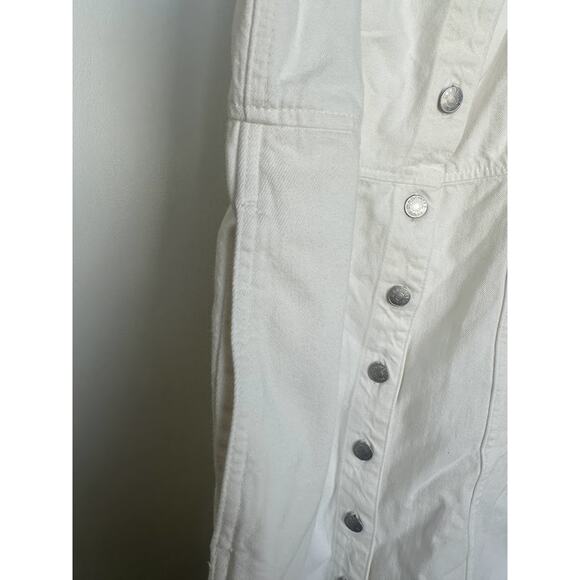 NWT Madewell Tile White Denim Square-Neck Sleeveless Mini Dress Size 4 NL444 - Picture 6 of 13